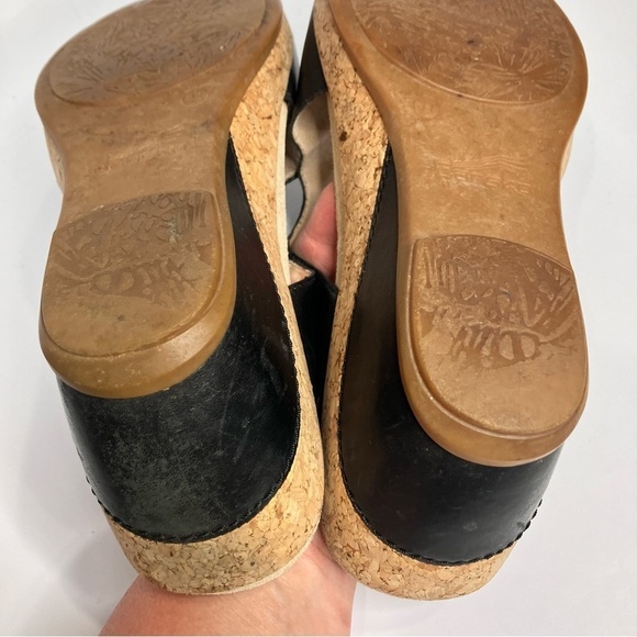 Dansko Carla wedge Sandals black leather size 41 - Picture 9 of 9